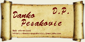 Danko Pešaković vizit kartica